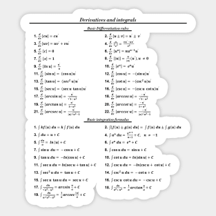 Derivatives And Integrals Sticker